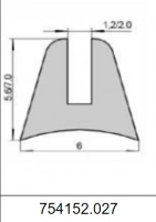 Силиконовый уплотнитель П-образный 754152.027
